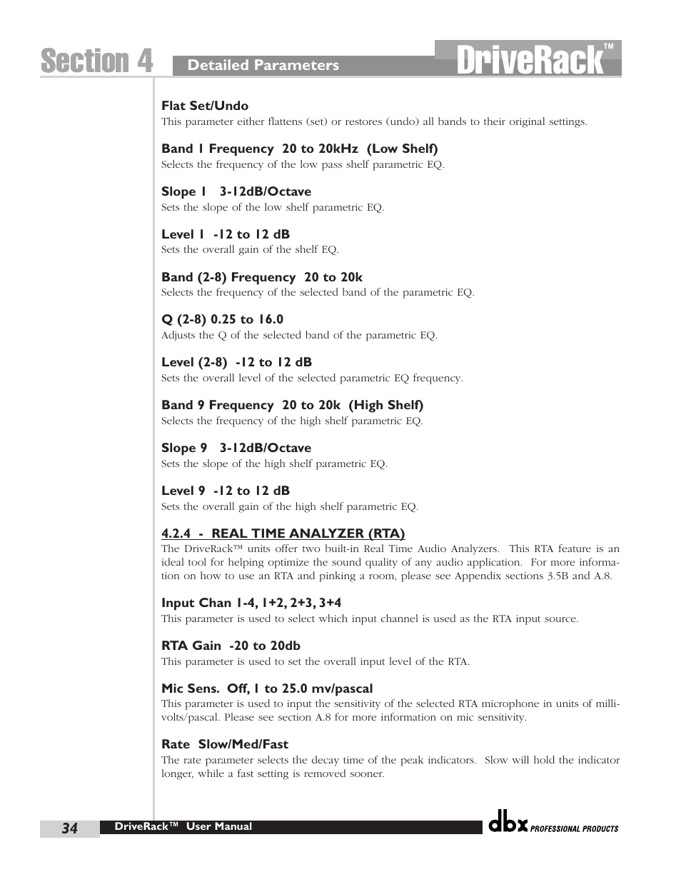 Driverack | dbx Pro 480 User Manual | Page 43 / 117