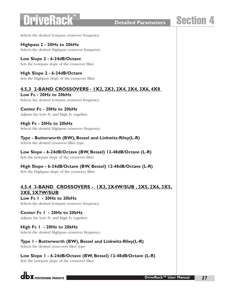 Driverack | dbx Pro 480 User Manual | Page 46 / 117