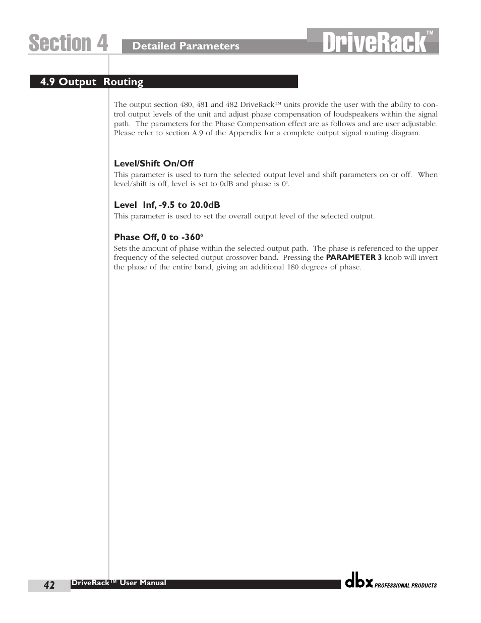 Driverack | dbx Pro 480 User Manual | Page 51 / 117