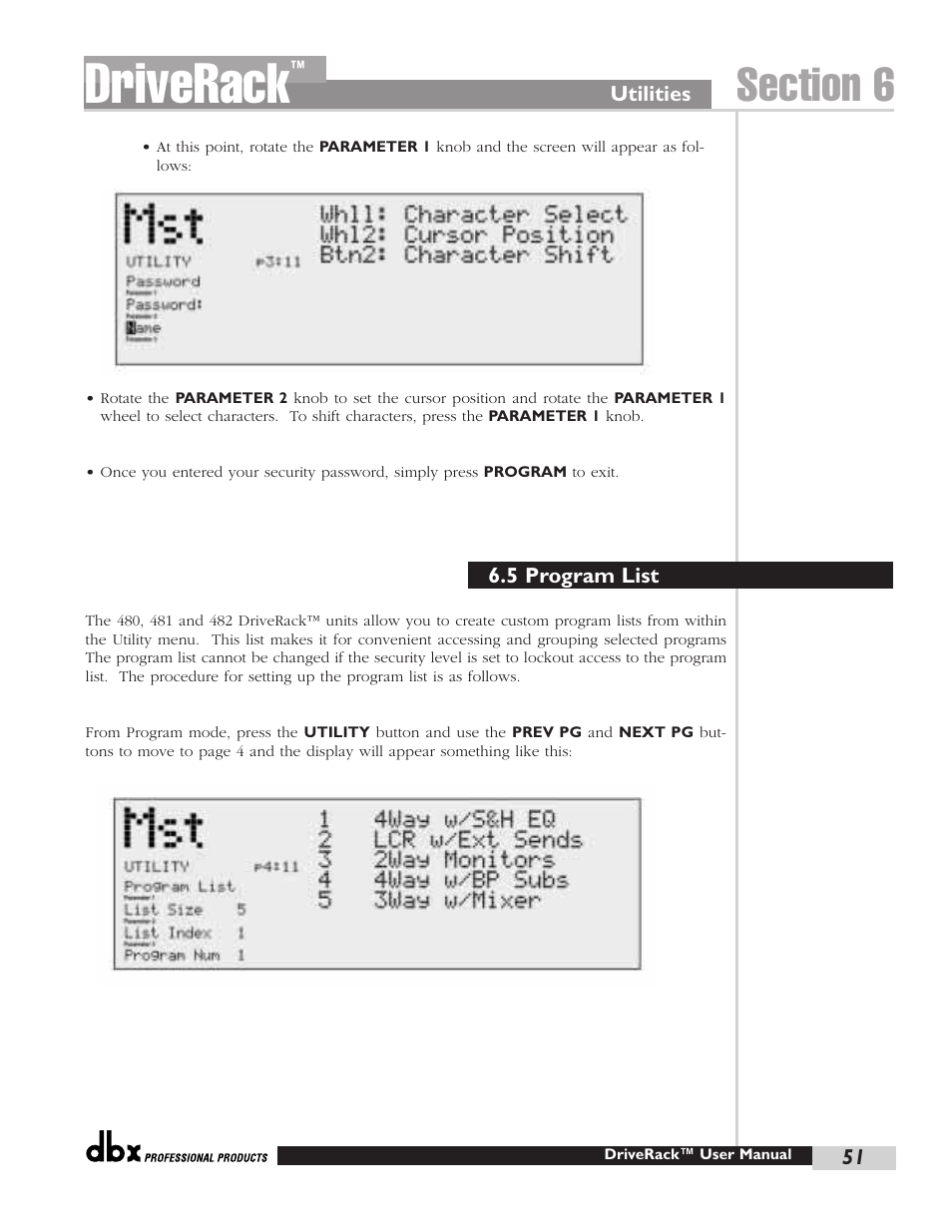 Driverack | dbx Pro 480 User Manual | Page 60 / 117