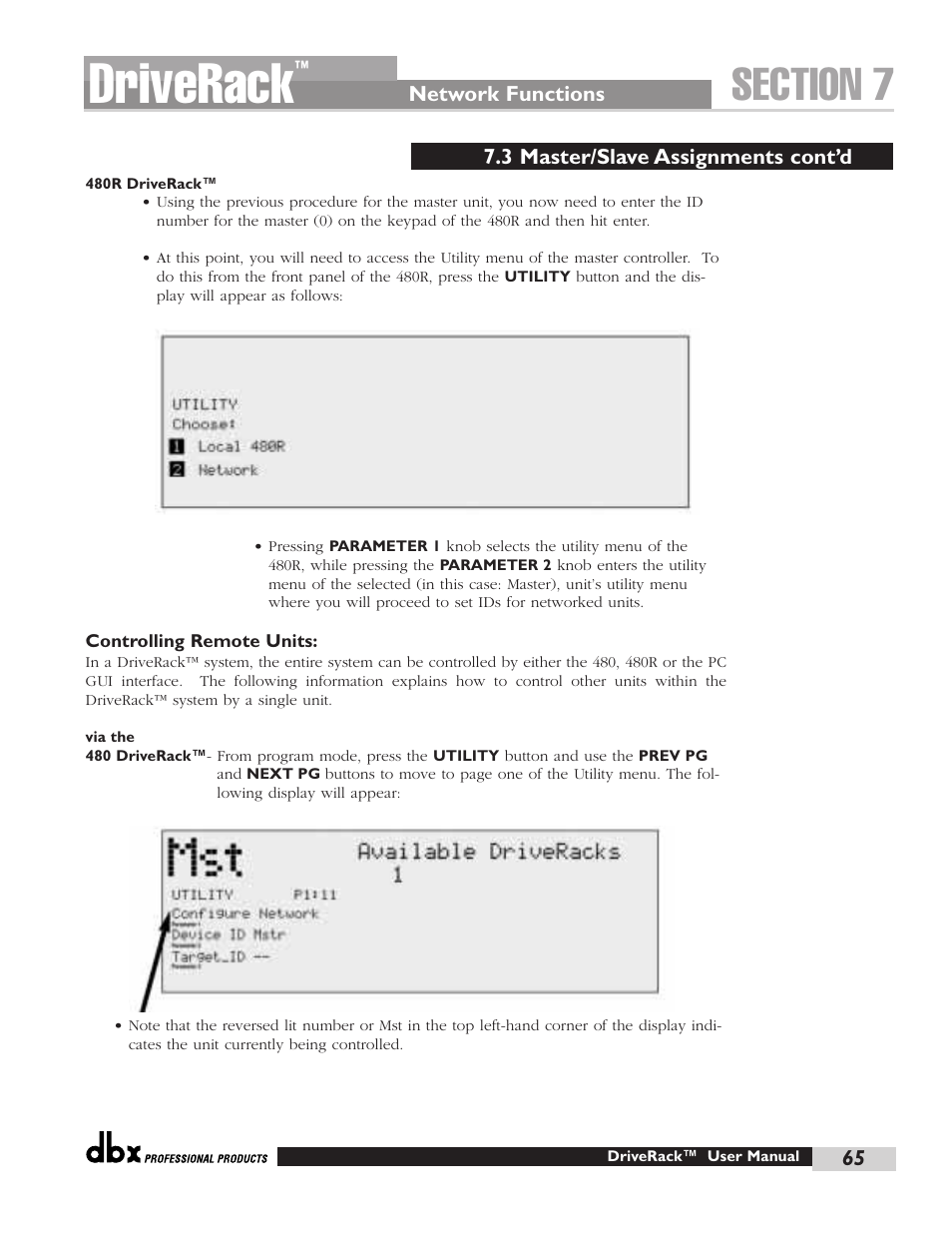 Driverack | dbx Pro 480 User Manual | Page 74 / 117