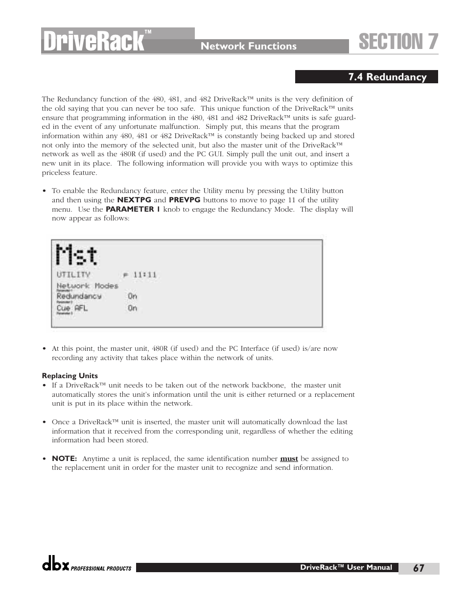 Driverack | dbx Pro 480 User Manual | Page 76 / 117