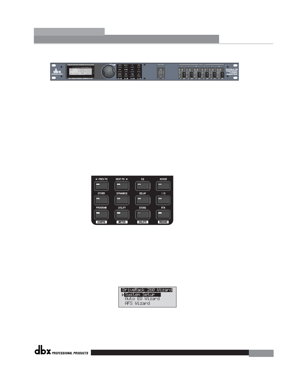 Driverack | dbx Pro 260 User Manual | Page 13 / 83