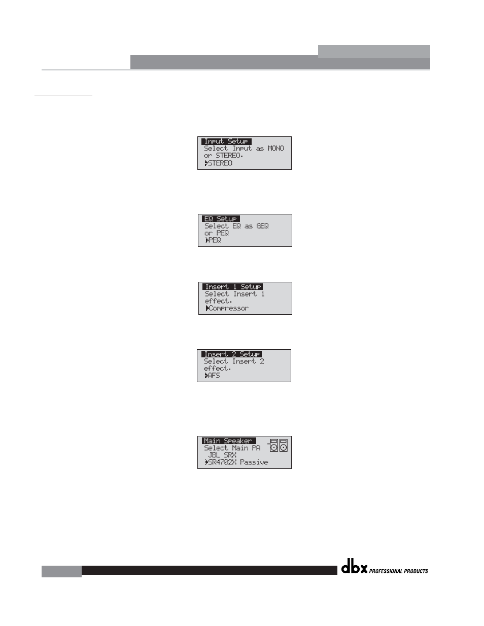 Driverack | dbx Pro 260 User Manual | Page 14 / 83