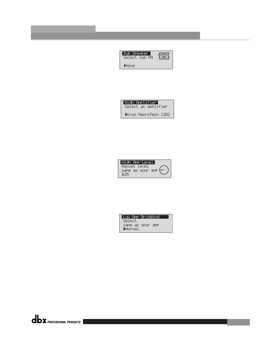 Driverack | dbx Pro 260 User Manual | Page 15 / 83