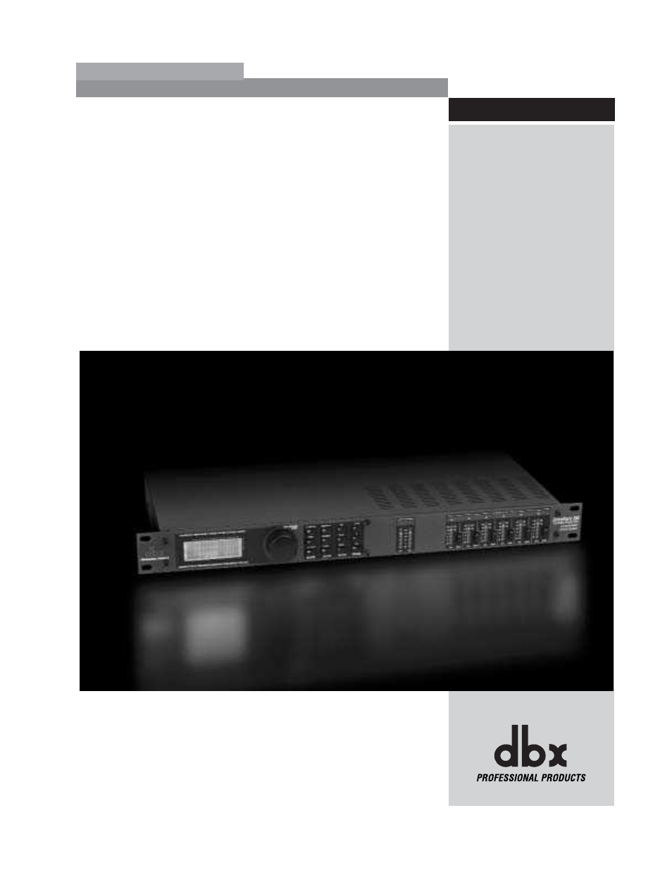 Intro, Driverack | dbx Pro 260 User Manual | Page 5 / 83