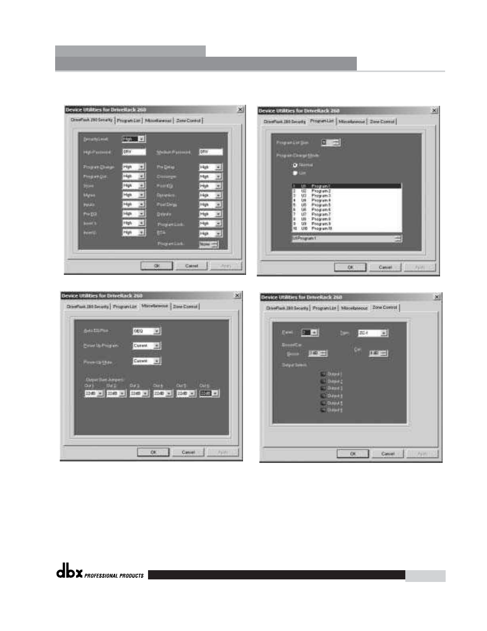 Driverack | dbx Pro 260 User Manual | Page 59 / 83