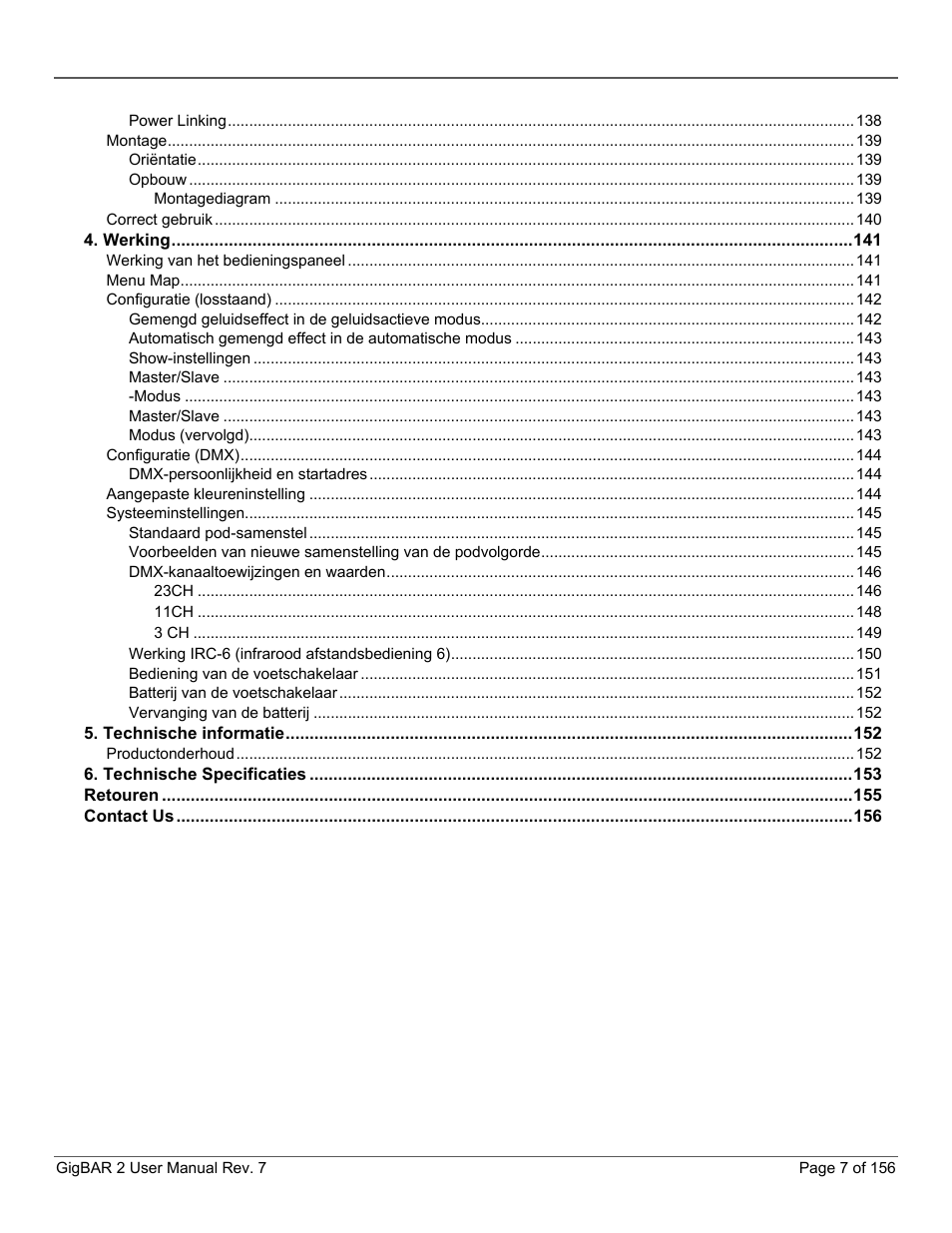CHAUVET DJ GigBAR 2 All-In-One Lighting System User Manual | Page 7 / 156