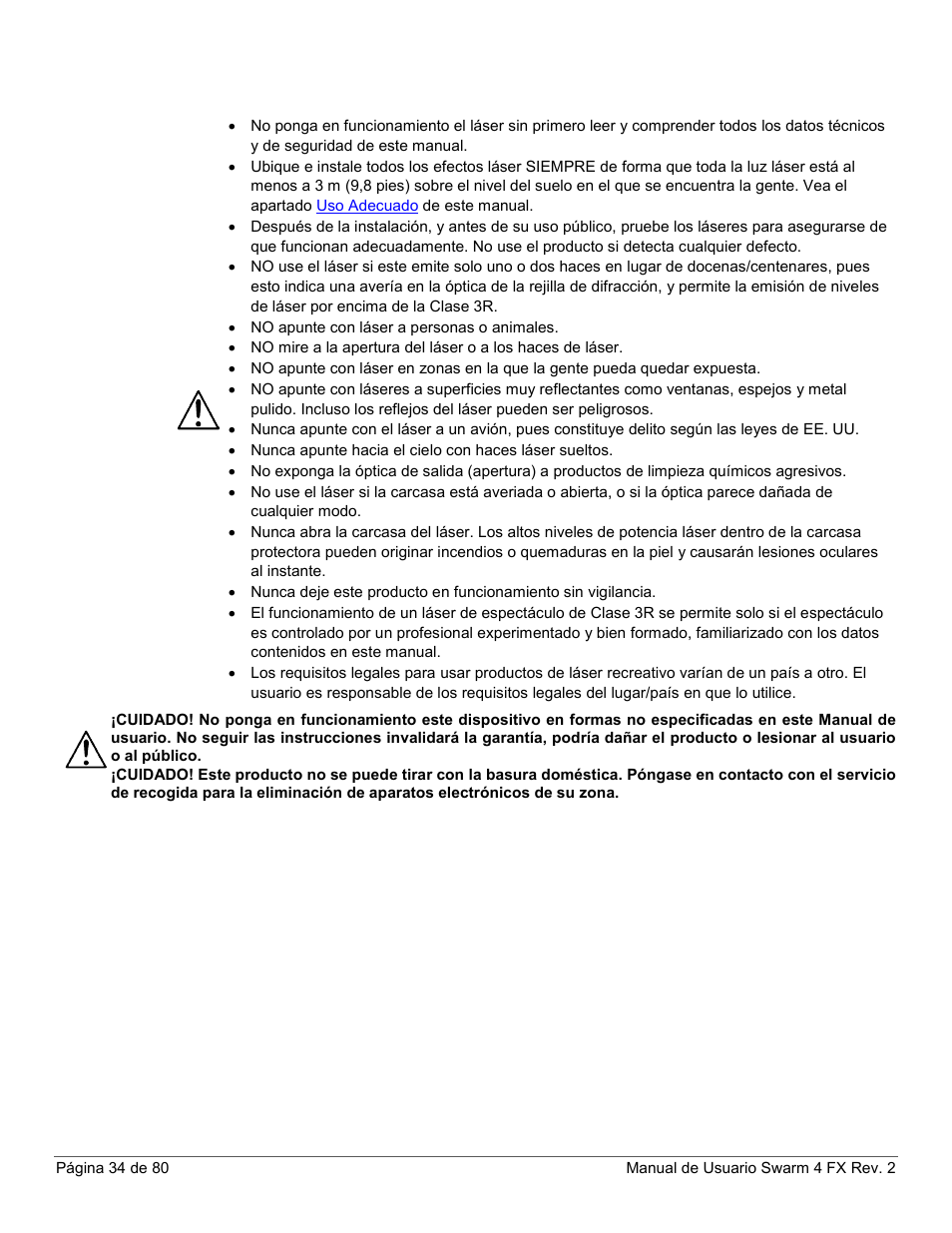 CHAUVET DJ Swarm 4 FX 3-In-1 LED User Manual | Page 34 / 80