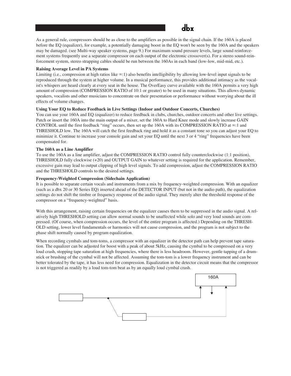 dbx Pro 160A User Manual | Page 10 / 20