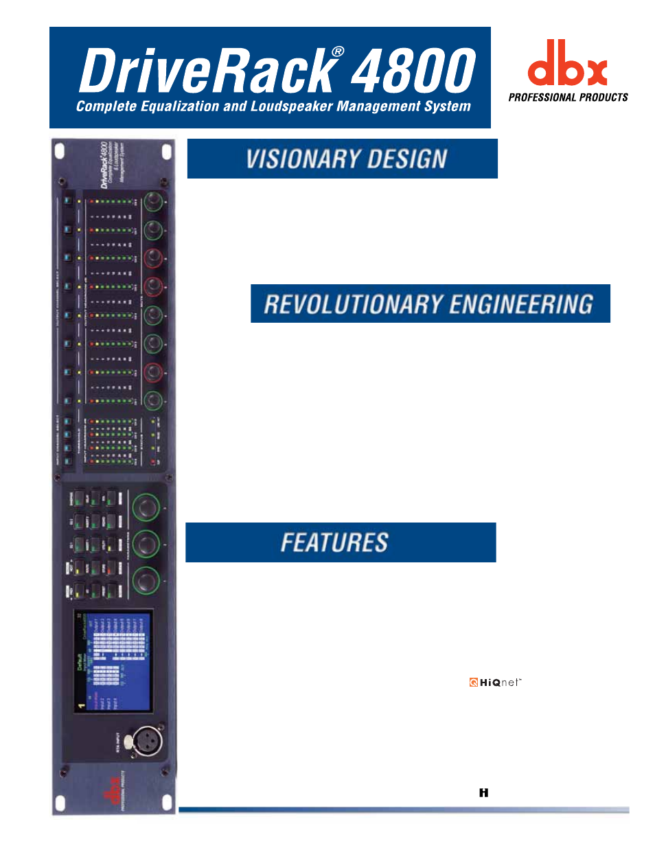 dbx Pro DriveRack 4800 User Manual | 2 pages