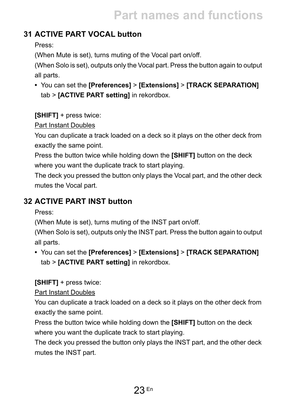 Part names and functions | Pioneer Dj DDJ-FLX10 4-Channel DJ Controller for rekordbox and Serato DJ Pro (Black) User Manual | Page 23 / 183