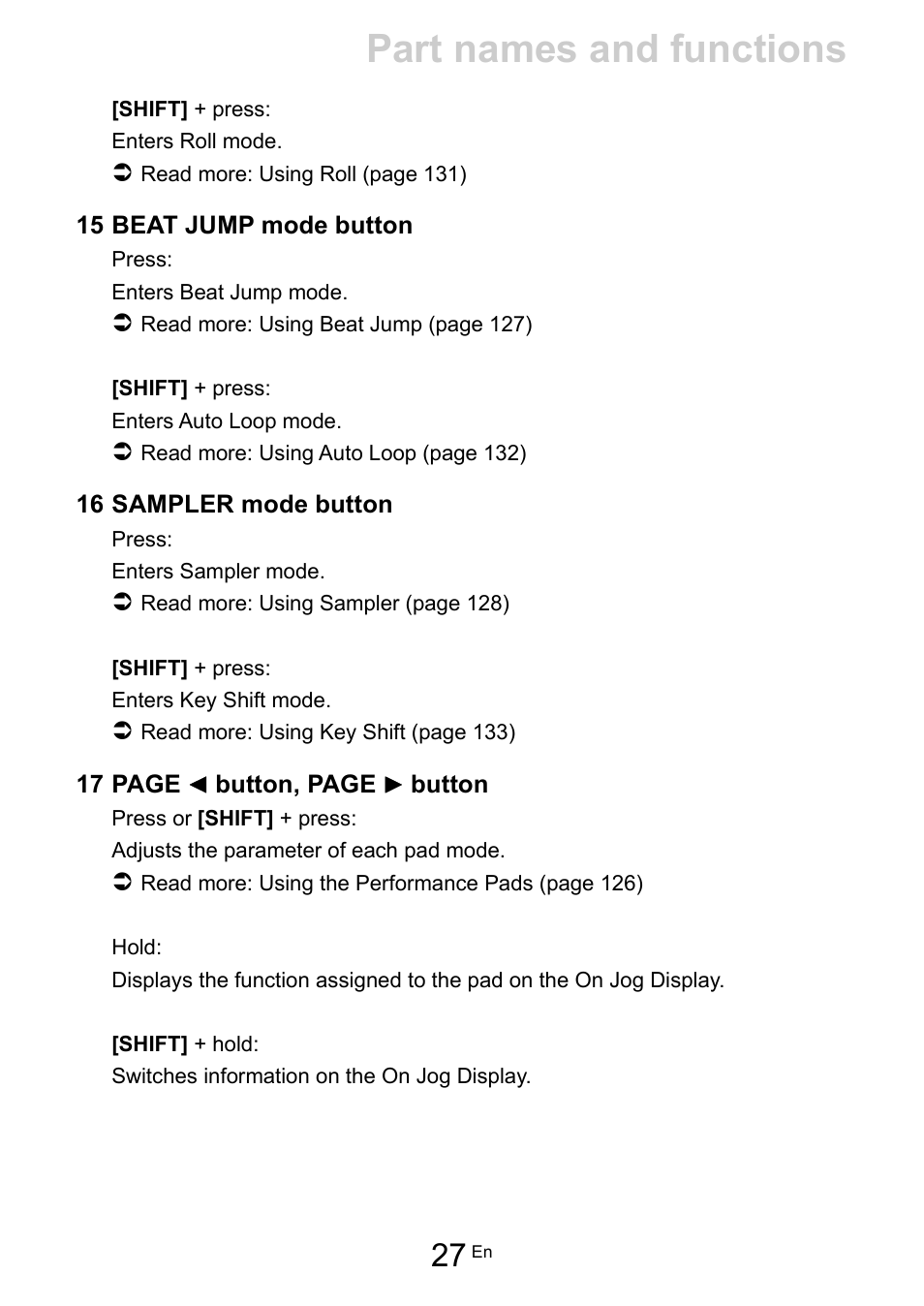 Part names and functions | Pioneer Dj DDJ-FLX10 4-Channel DJ Controller for rekordbox and Serato DJ Pro (Black) User Manual | Page 27 / 183