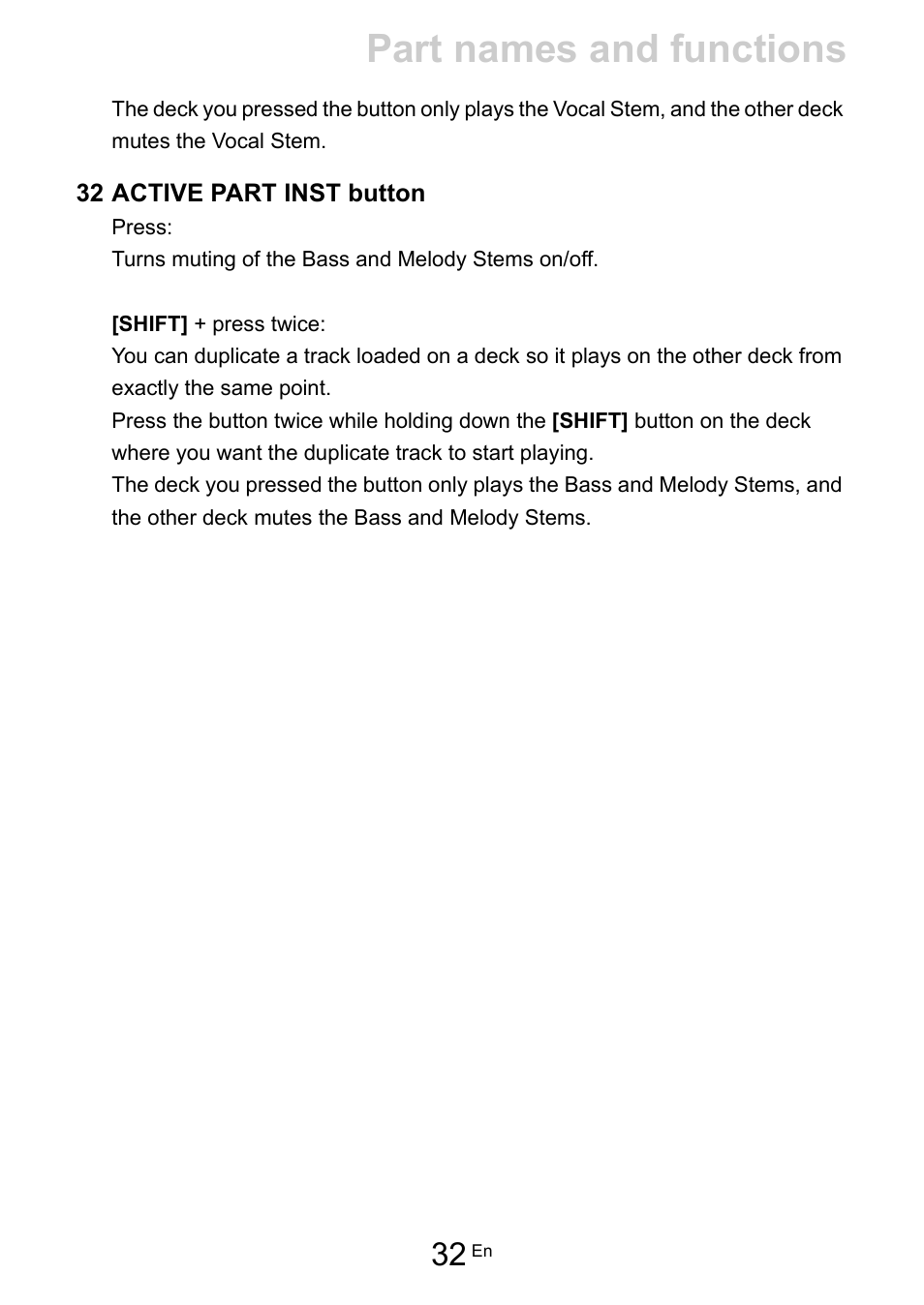 Part names and functions | Pioneer Dj DDJ-FLX10 4-Channel DJ Controller for rekordbox and Serato DJ Pro (Black) User Manual | Page 32 / 183