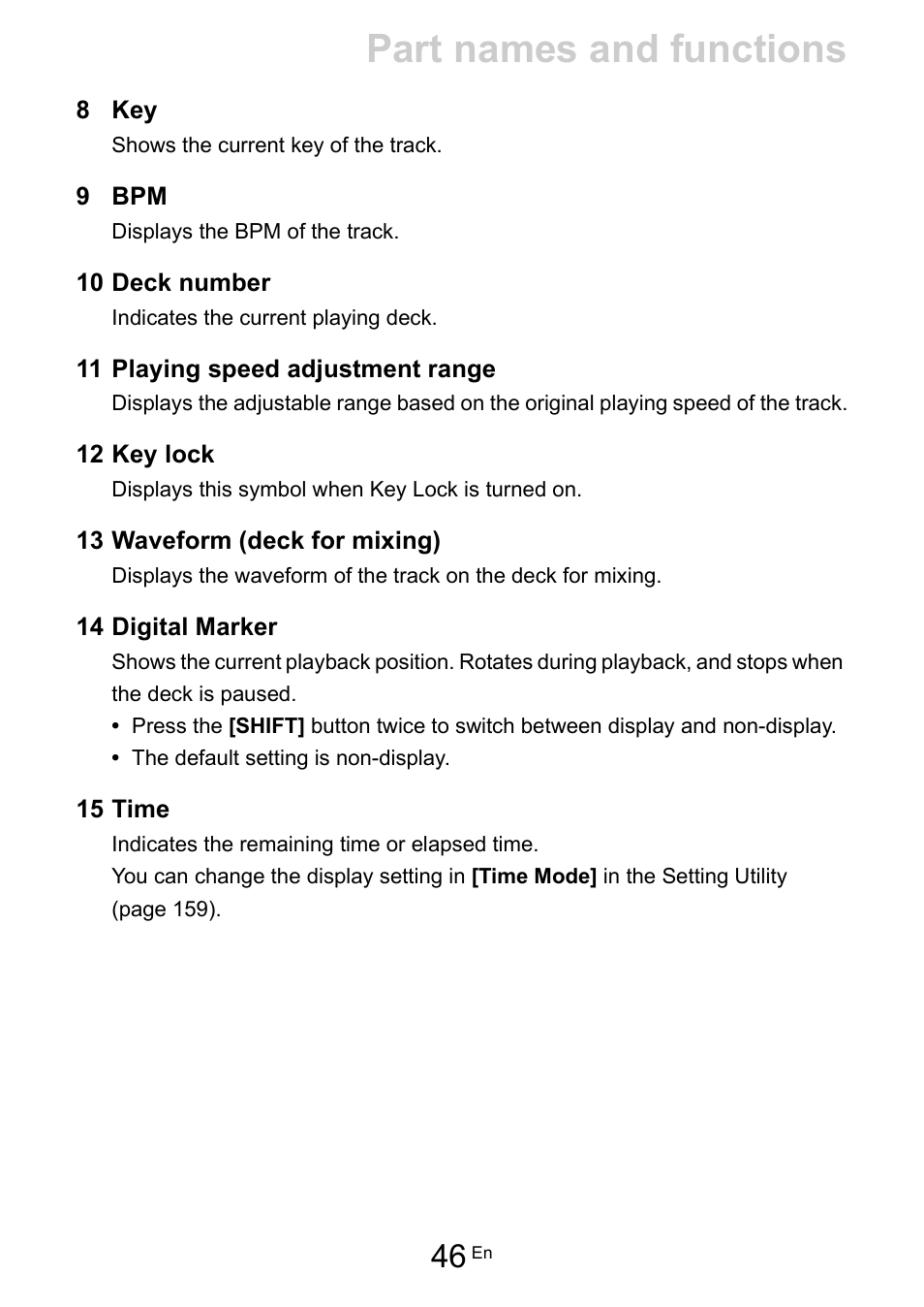 Part names and functions | Pioneer Dj DDJ-FLX10 4-Channel DJ Controller for rekordbox and Serato DJ Pro (Black) User Manual | Page 46 / 183