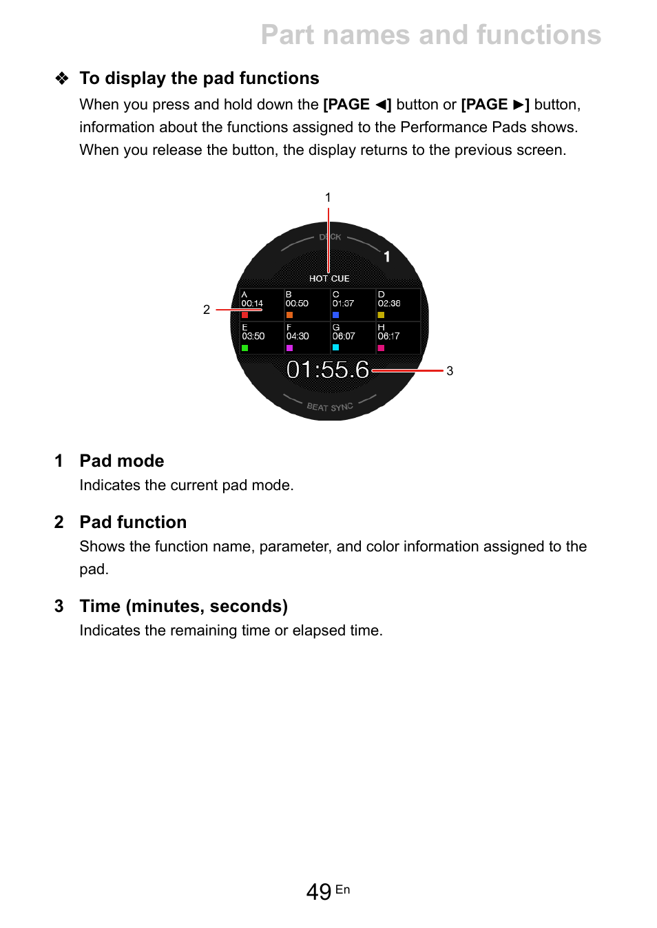 Part names and functions | Pioneer Dj DDJ-FLX10 4-Channel DJ Controller for rekordbox and Serato DJ Pro (Black) User Manual | Page 49 / 183
