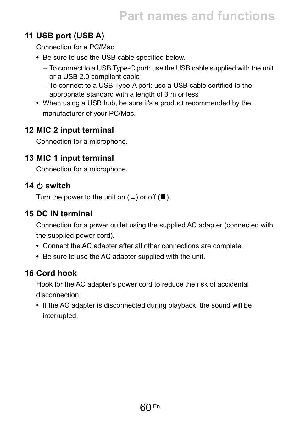 Part names and functions | Pioneer Dj DDJ-FLX10 4-Channel DJ Controller for rekordbox and Serato DJ Pro (Black) User Manual | Page 60 / 183
