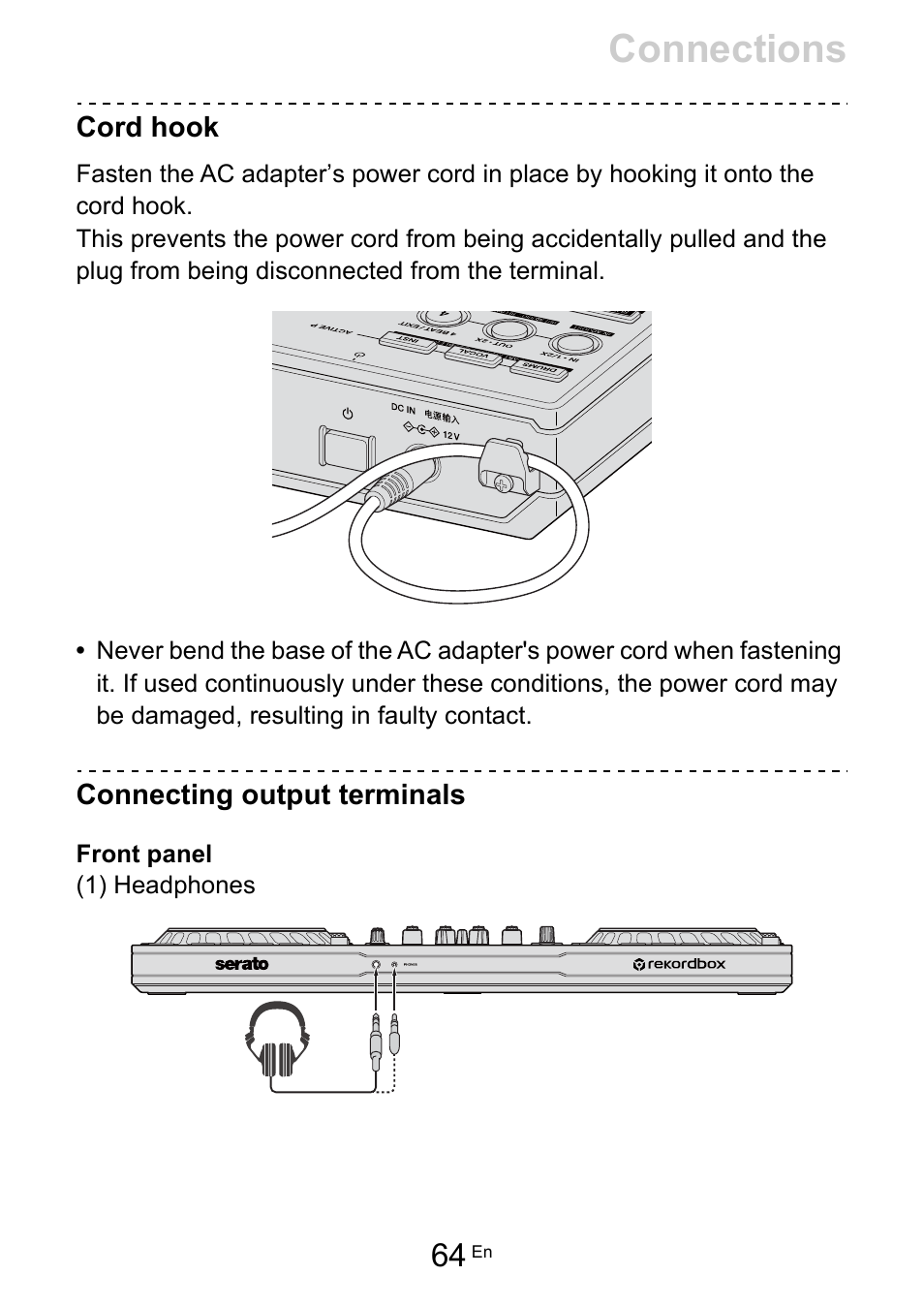 Connections | Pioneer Dj DDJ-FLX10 4-Channel DJ Controller for rekordbox and Serato DJ Pro (Black) User Manual | Page 64 / 183
