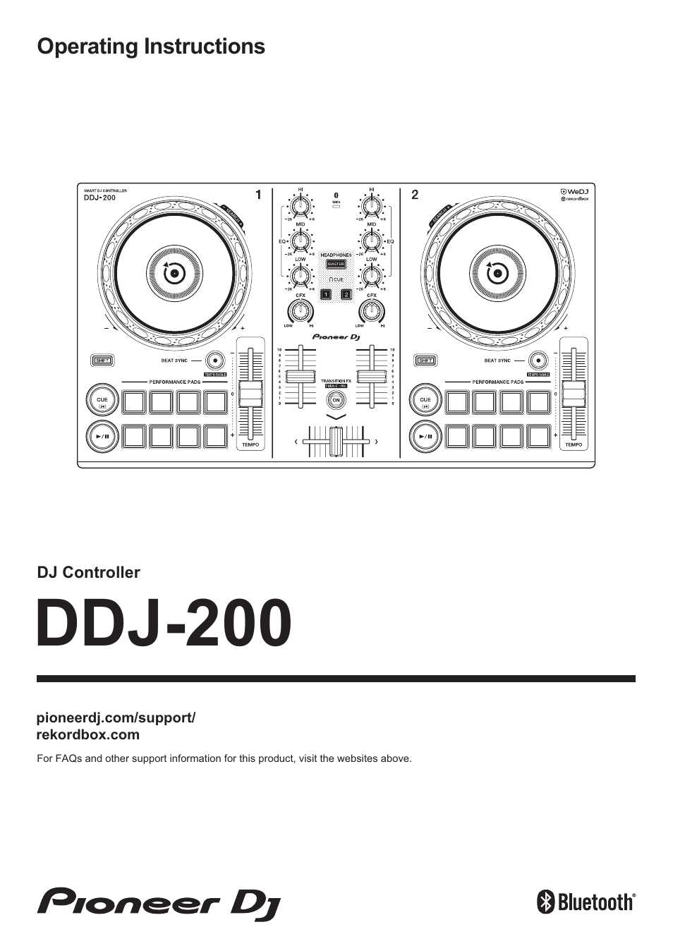 Pioneer Dj DDJ-200 SmDJ Controller for WeDJ and rekordbox User Manual | 181 pages