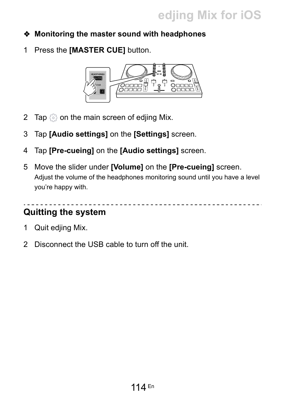 Edjing mix for ios | Pioneer Dj DDJ-200 SmDJ Controller for WeDJ and rekordbox User Manual | Page 114 / 181