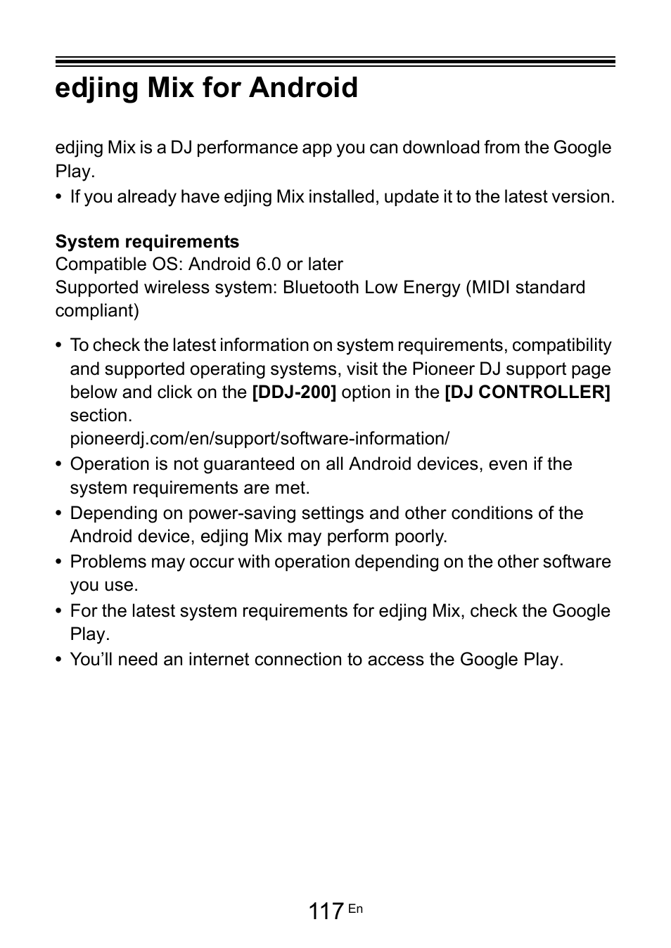 Edjing mix for android | Pioneer Dj DDJ-200 SmDJ Controller for WeDJ and rekordbox User Manual | Page 117 / 181