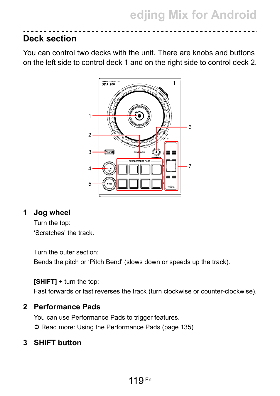 Edjing mix for android | Pioneer Dj DDJ-200 SmDJ Controller for WeDJ and rekordbox User Manual | Page 119 / 181