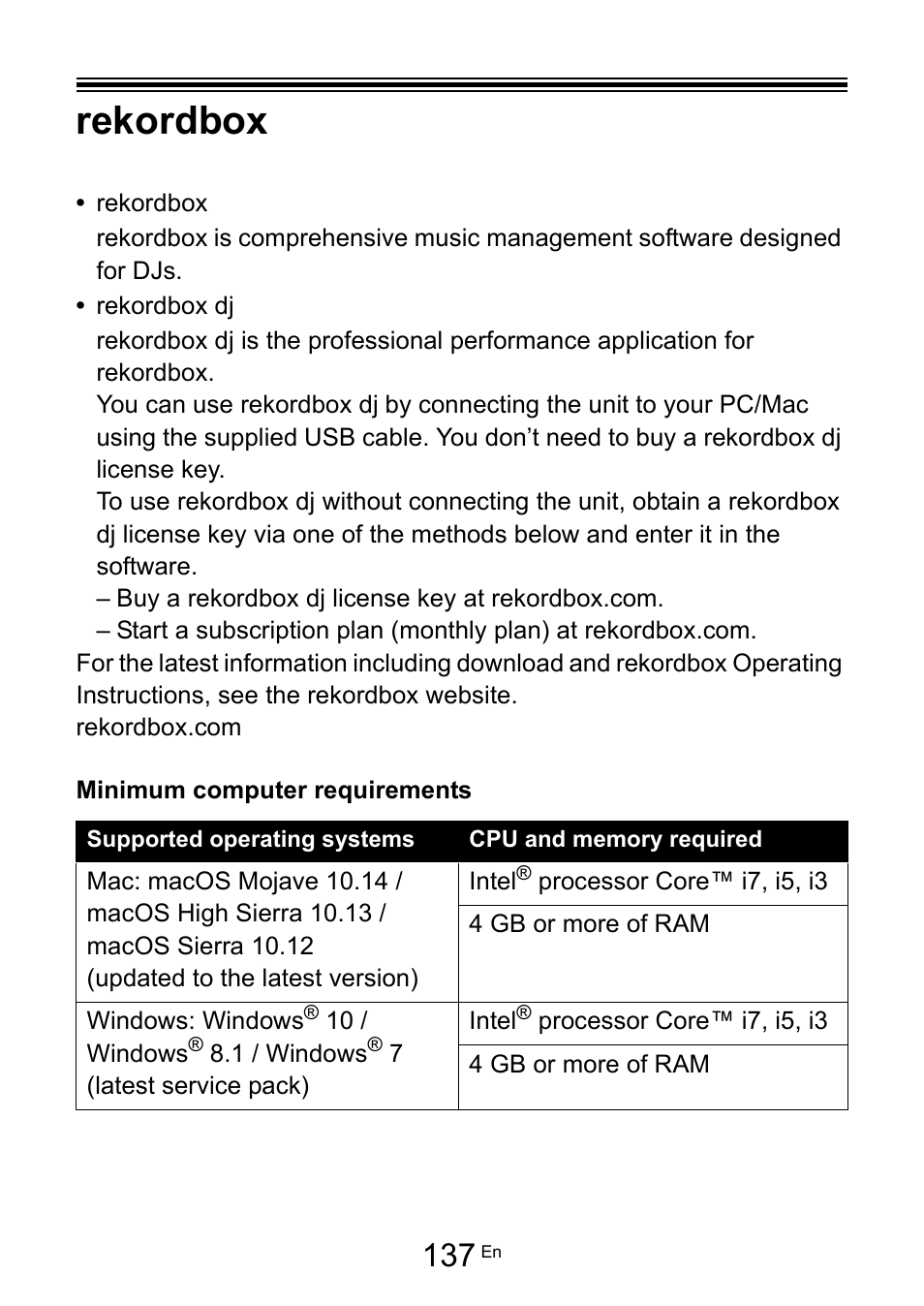 Rekordbox | Pioneer Dj DDJ-200 SmDJ Controller for WeDJ and rekordbox User Manual | Page 137 / 181