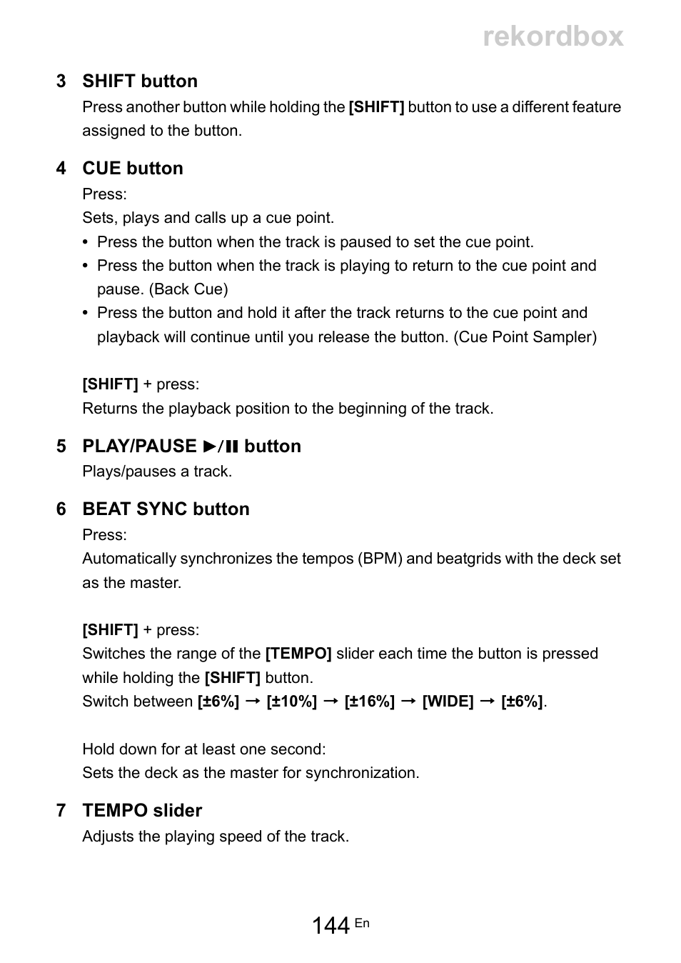 Rekordbox | Pioneer Dj DDJ-200 SmDJ Controller for WeDJ and rekordbox User Manual | Page 144 / 181