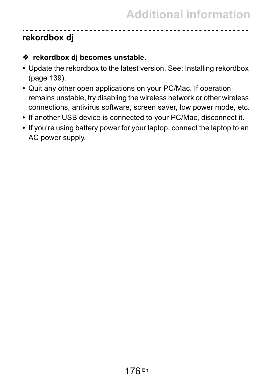 Additional information | Pioneer Dj DDJ-200 SmDJ Controller for WeDJ and rekordbox User Manual | Page 176 / 181