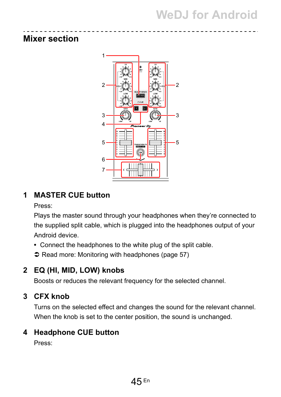 Wedj for android | Pioneer Dj DDJ-200 SmDJ Controller for WeDJ and rekordbox User Manual | Page 45 / 181