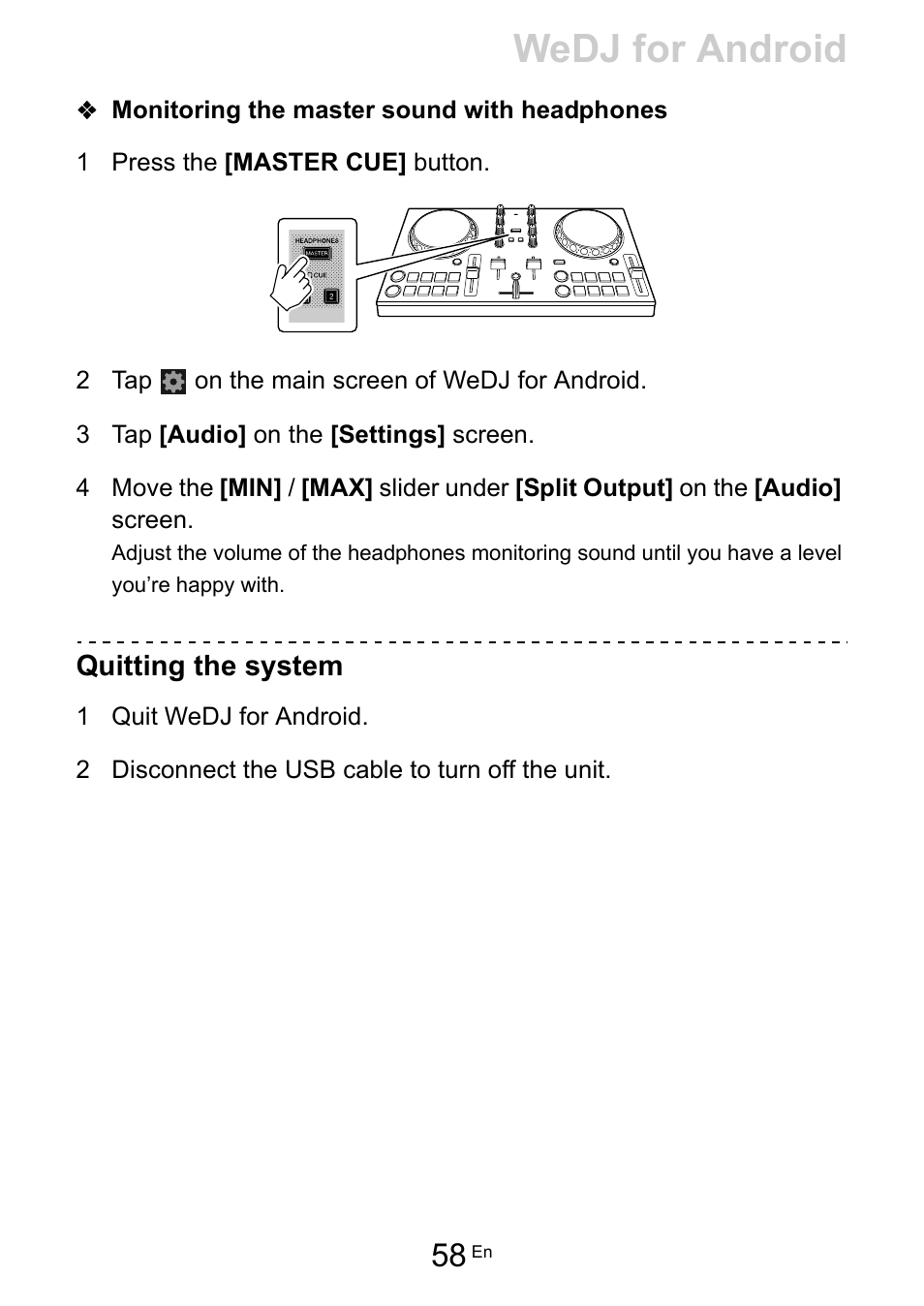 Wedj for android | Pioneer Dj DDJ-200 SmDJ Controller for WeDJ and rekordbox User Manual | Page 58 / 181