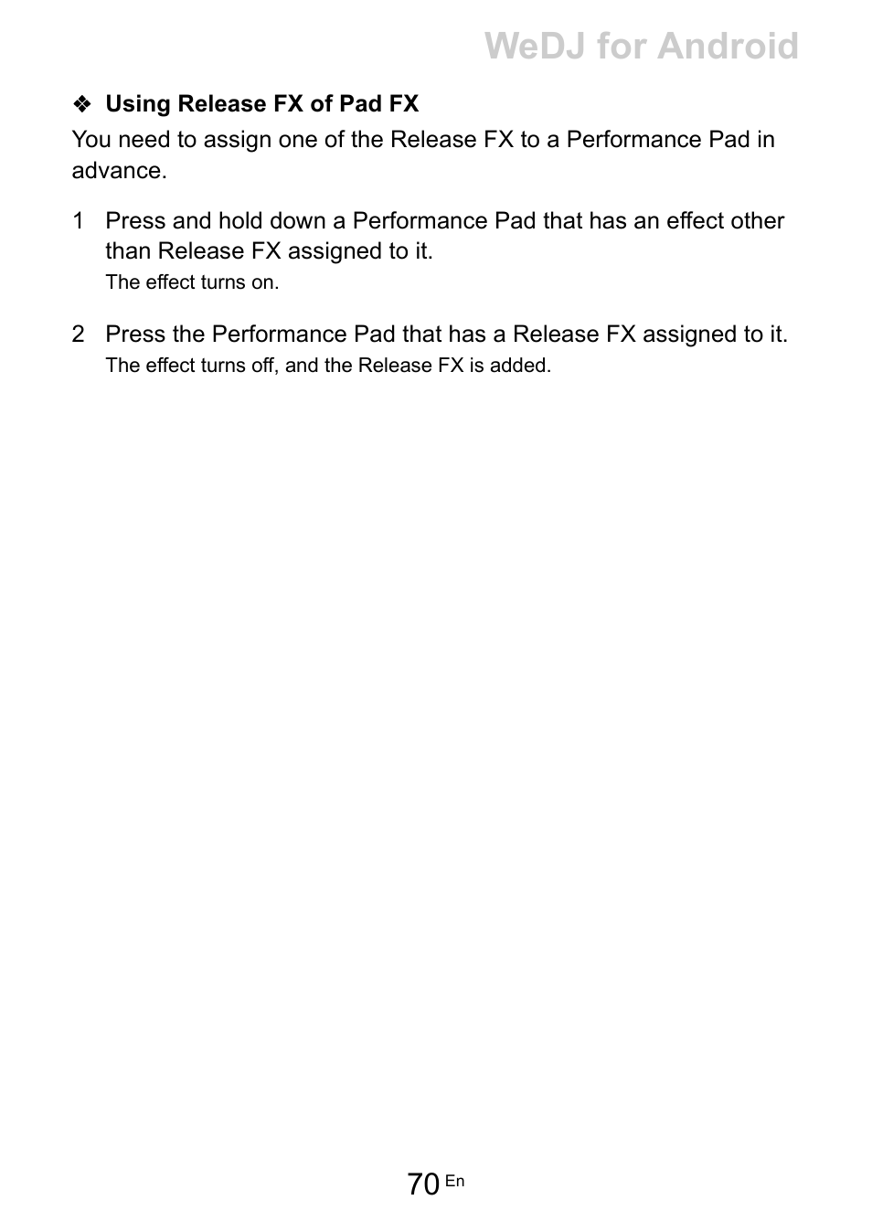 Wedj for android | Pioneer Dj DDJ-200 SmDJ Controller for WeDJ and rekordbox User Manual | Page 70 / 181