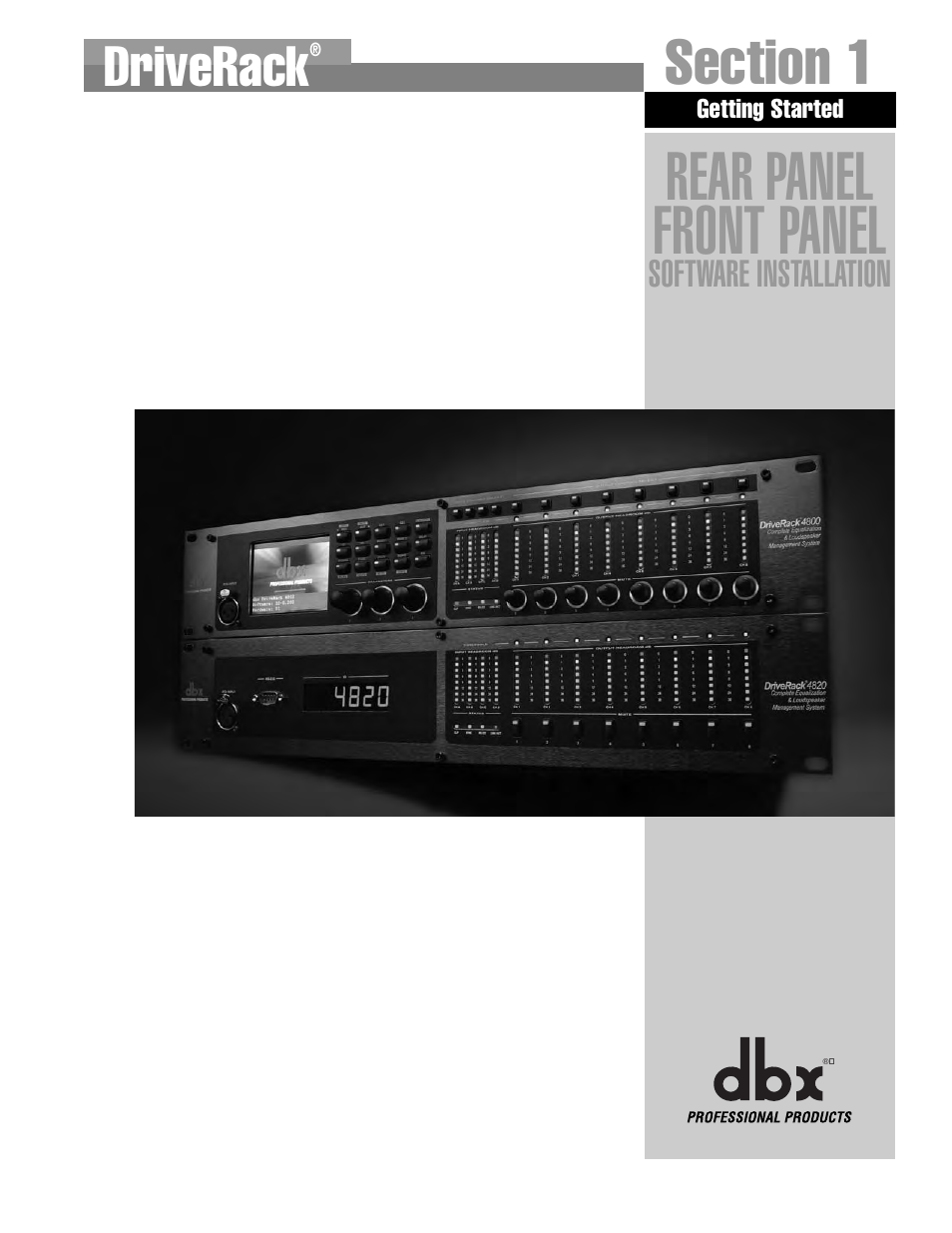 Rear panel front panel, Driverack | dbx Pro 4800 User Manual | Page 11 / 96