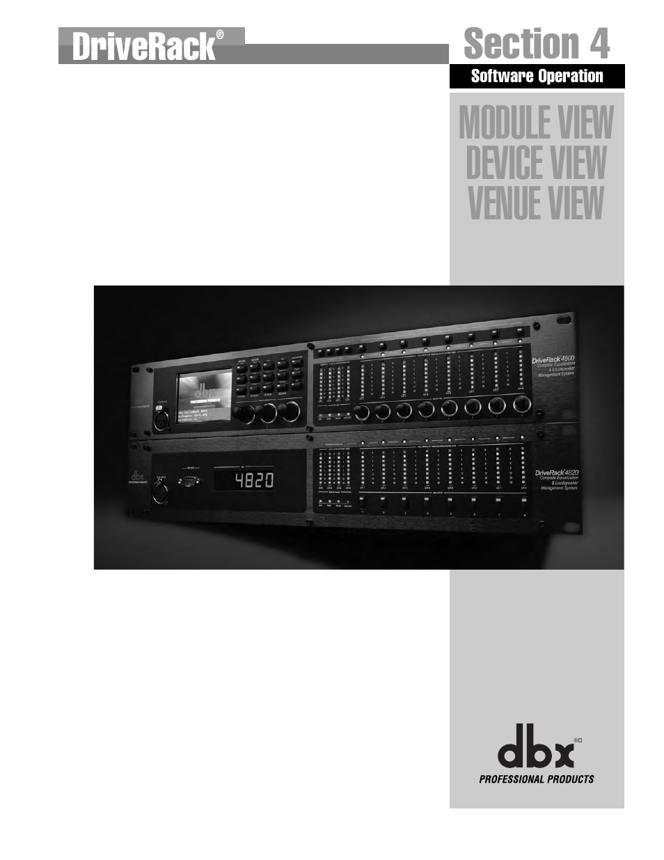 Module view device view venue view, Driverack | dbx Pro 4800 User Manual | Page 29 / 96