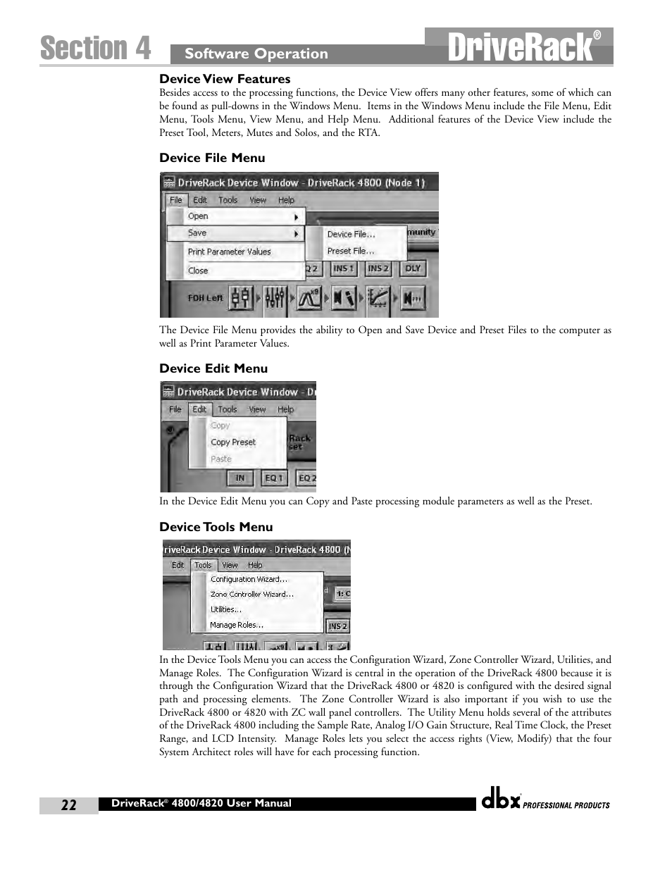 Driverack | dbx Pro 4800 User Manual | Page 32 / 96