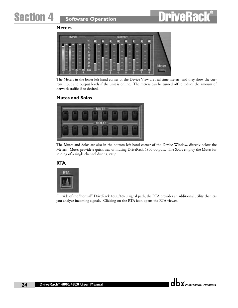 Driverack | dbx Pro 4800 User Manual | Page 34 / 96