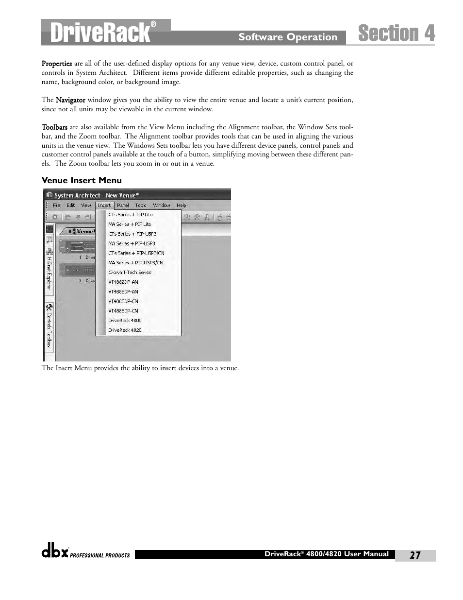 Driverack | dbx Pro 4800 User Manual | Page 37 / 96