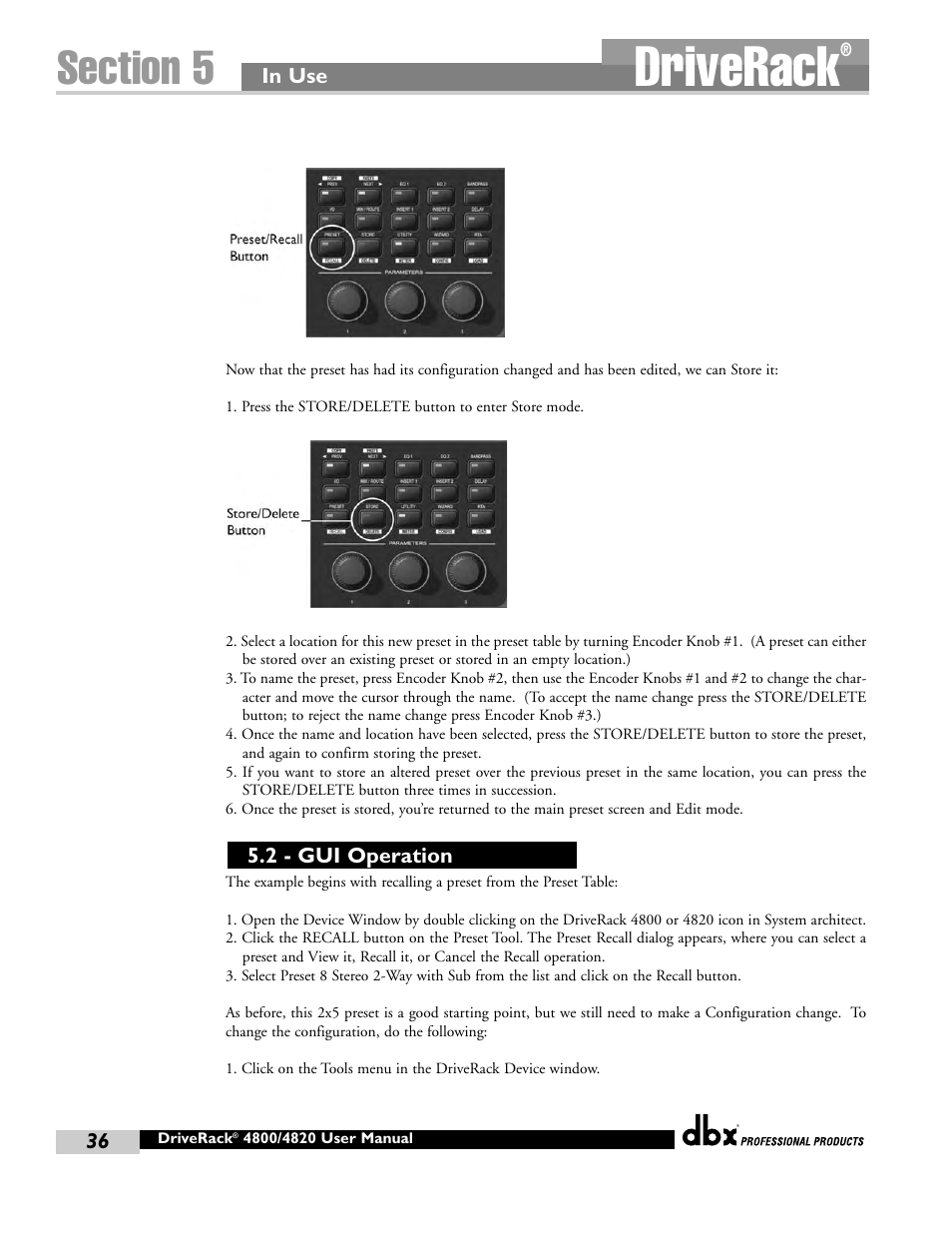 Driverack | dbx Pro 4800 User Manual | Page 46 / 96
