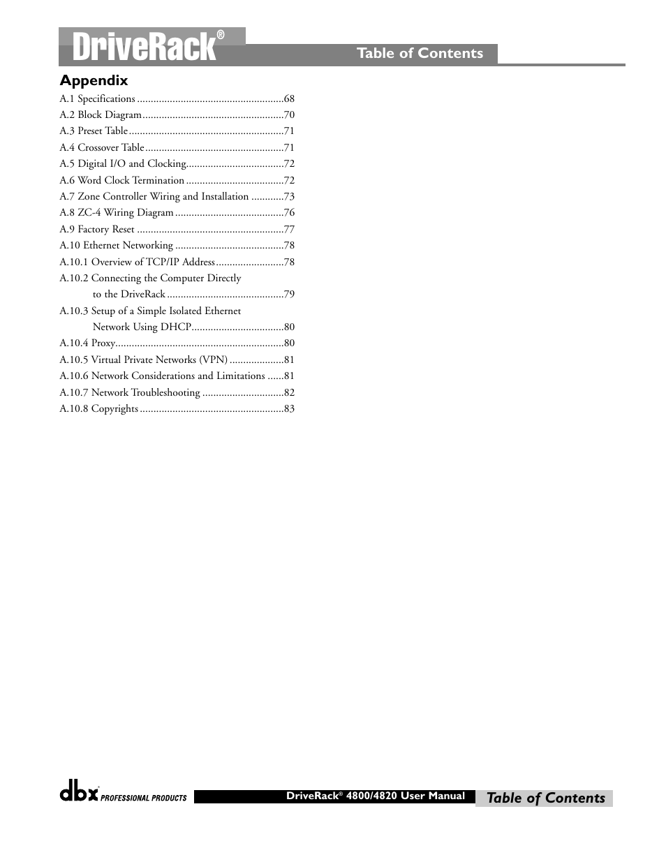 dbx Pro 4800 User Manual | Page 5 / 96