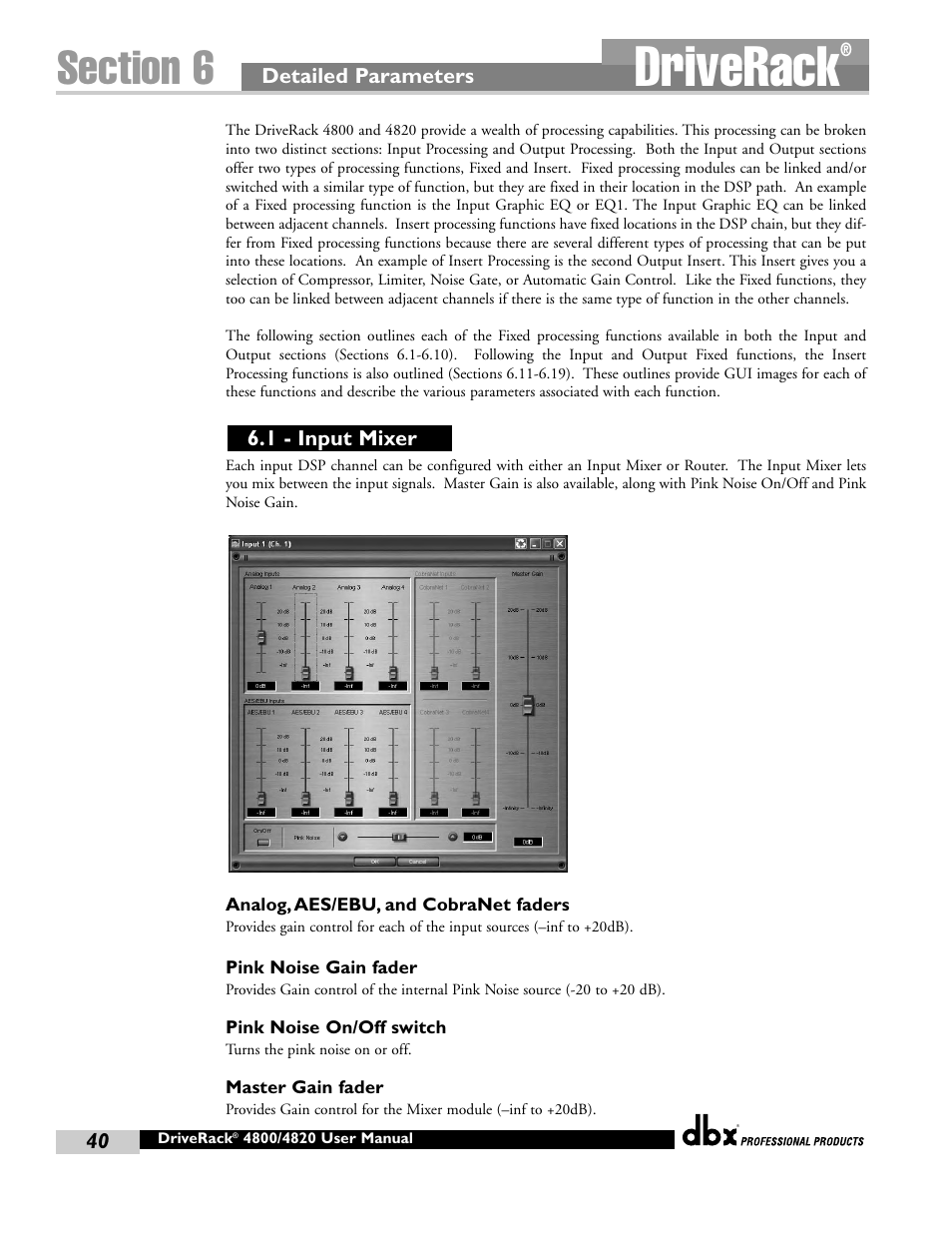 Driverack | dbx Pro 4800 User Manual | Page 50 / 96