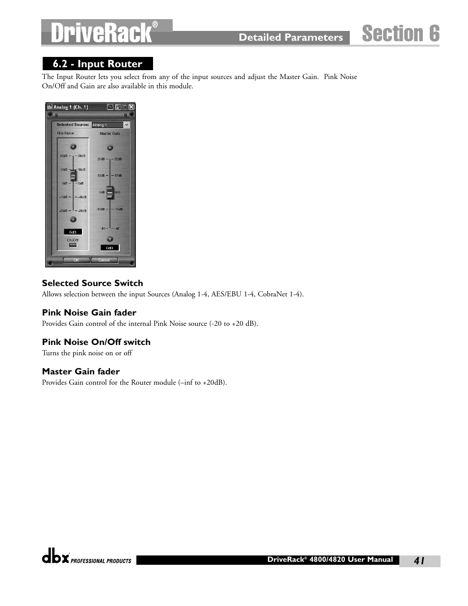 Driverack | dbx Pro 4800 User Manual | Page 51 / 96
