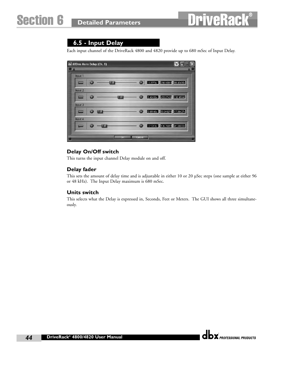 Driverack | dbx Pro 4800 User Manual | Page 54 / 96