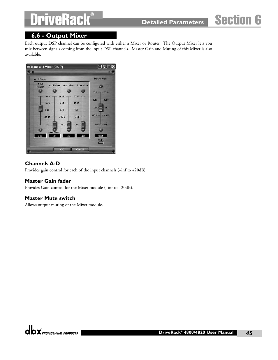 Driverack | dbx Pro 4800 User Manual | Page 55 / 96