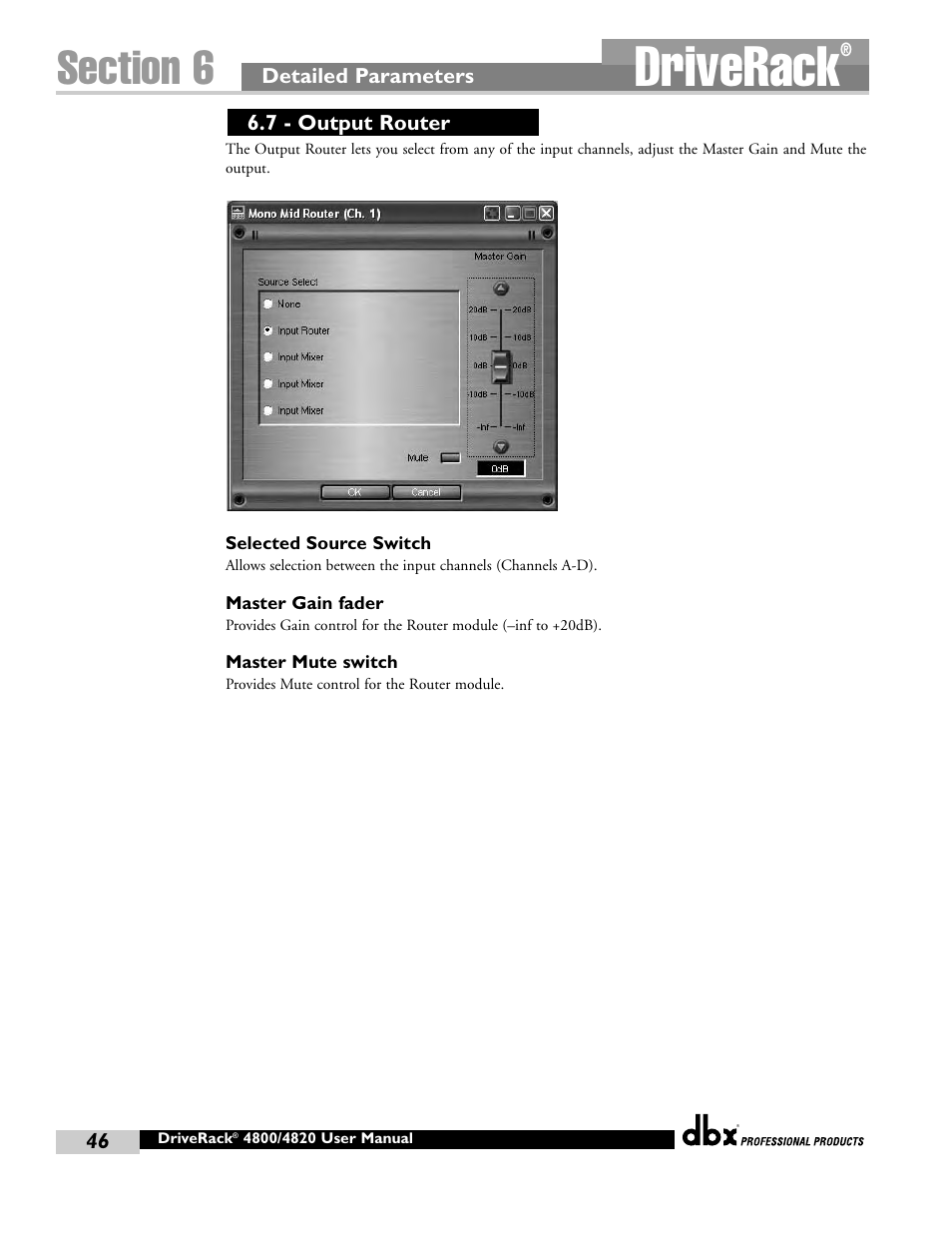 Driverack | dbx Pro 4800 User Manual | Page 56 / 96