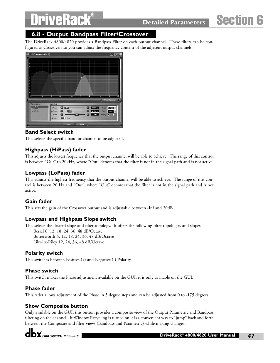 Driverack | dbx Pro 4800 User Manual | Page 57 / 96