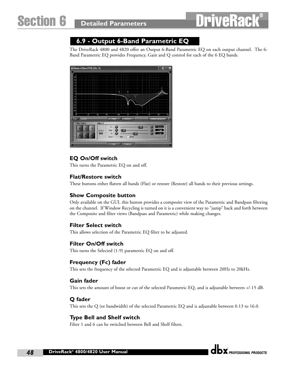 Driverack | dbx Pro 4800 User Manual | Page 58 / 96