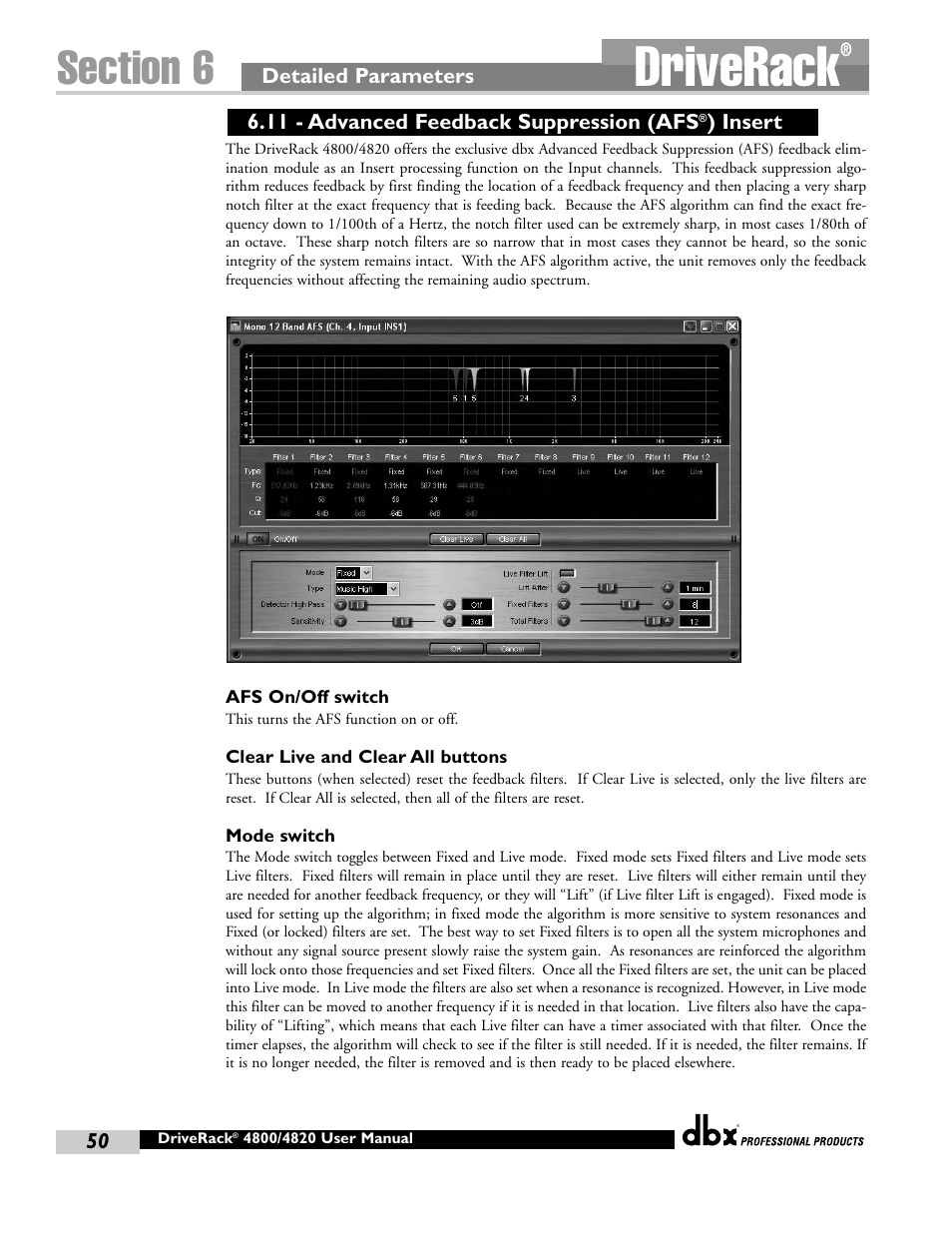 Driverack | dbx Pro 4800 User Manual | Page 60 / 96