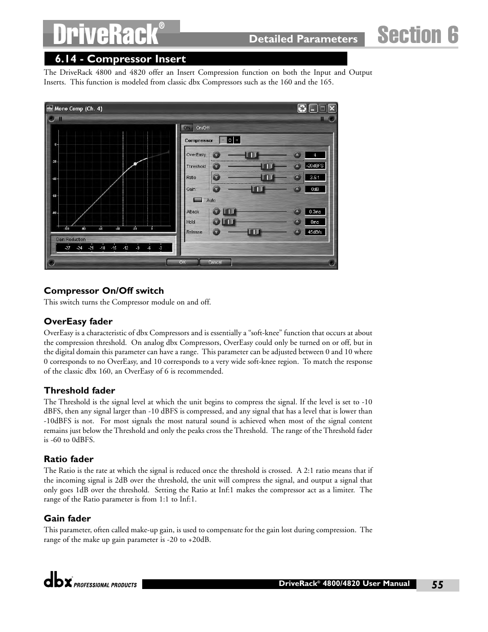Driverack | dbx Pro 4800 User Manual | Page 65 / 96