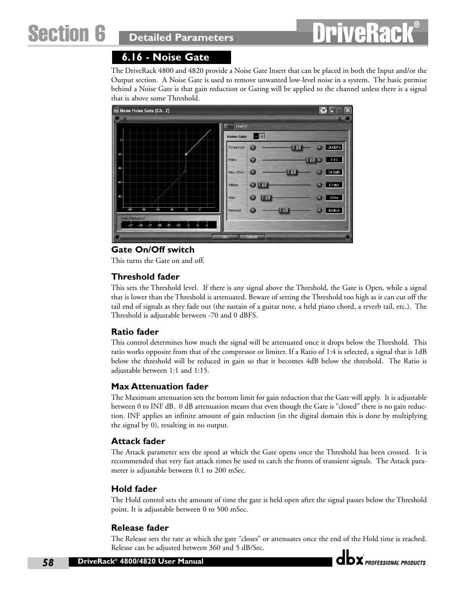 Driverack | dbx Pro 4800 User Manual | Page 68 / 96
