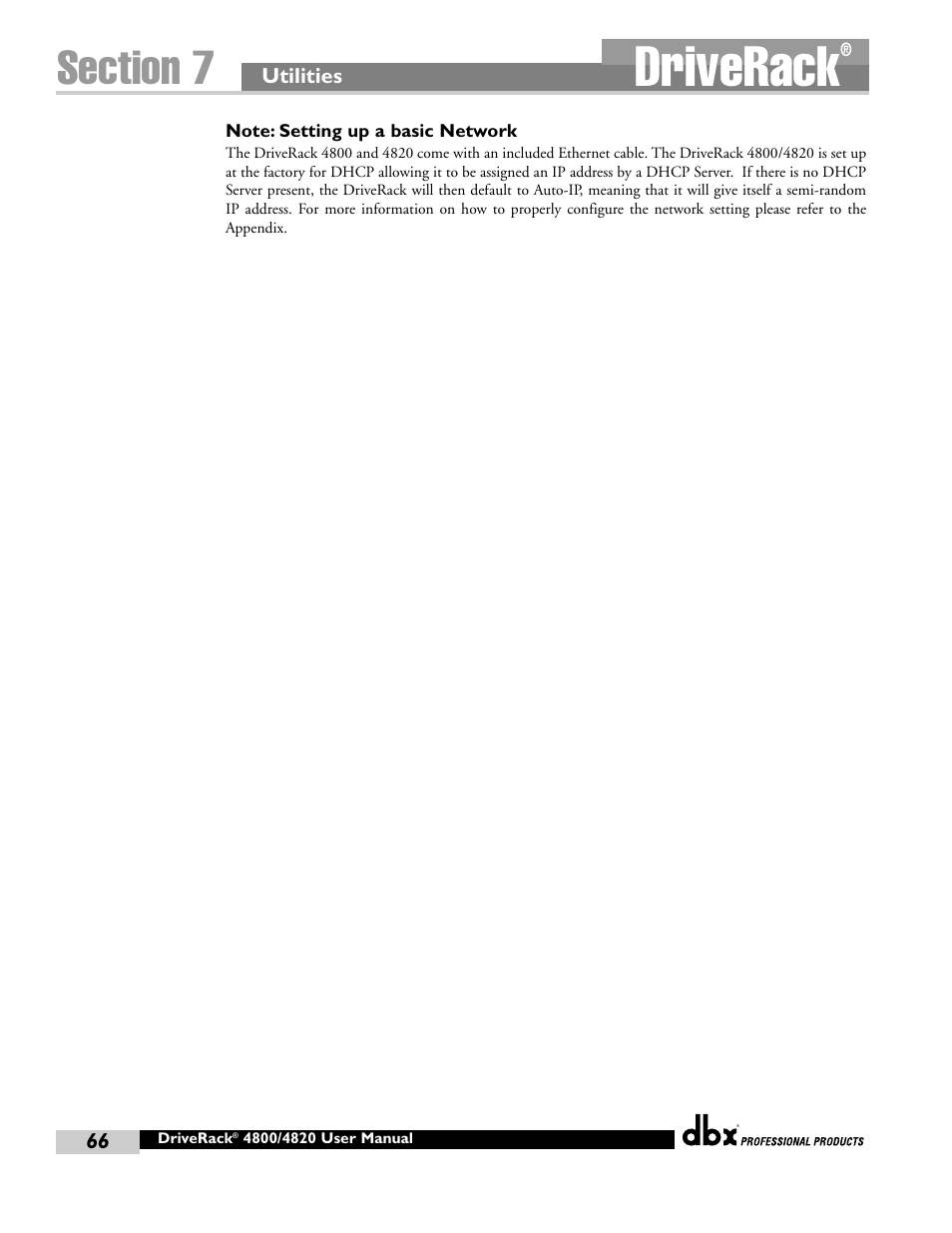 Driverack | dbx Pro 4800 User Manual | Page 76 / 96